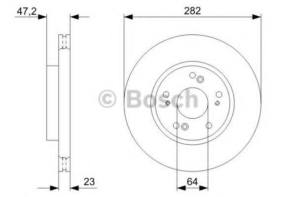 BOSCH - 0 986 479 364 - Тормозной диск (Тормозная система)