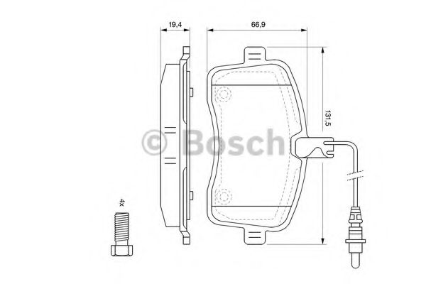 BOSCH - 0 986 494 097 - Комплект тормозных колодок, дисковый тормоз (Тормозная система)