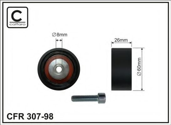 CAFFARO - 307-98 - Паразитный / ведущий ролик, поликлиновой ремень (Ременный привод)