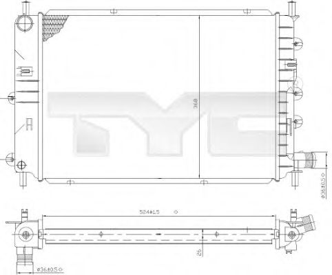 TYC - 710-0035 - Радиатор, охлаждение двигателя (Охлаждение)