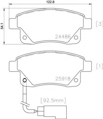 BREMBO - P 24 066 - Комплект тормозных колодок, дисковый тормоз (Тормозная система)