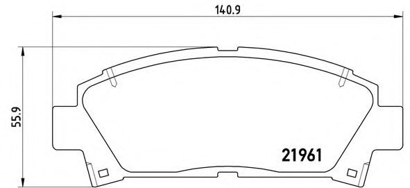 BREMBO - P 83 028 - Комплект тормозных колодок, дисковый тормоз (Тормозная система)