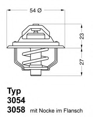 WAHLER - 3054.87D50 - Термостат, охлаждающая жидкость (Охлаждение)