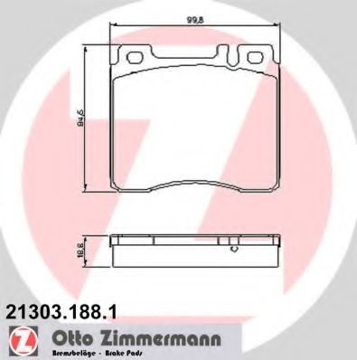 ZIMMERMANN - 21303.188.1 - Комплект тормозных колодок, дисковый тормоз (Тормозная система)