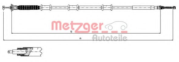 METZGER - 12.0737 - Трос, стояночная тормозная система (Тормозная система)