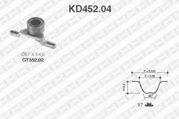 SNR - KD452.04 - Комплект ремня ГРМ (Ременный привод)