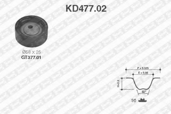 SNR - KD477.02 - Комплект ремня ГРМ (Ременный привод)