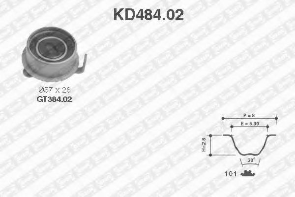 SNR - KD484.02 - Комплект ремня ГРМ (Ременный привод)