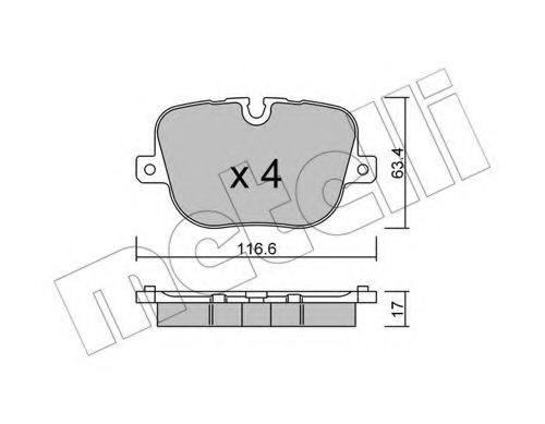 METELLI - 22-0837-0 - Комплект тормозных колодок, дисковый тормоз (Тормозная система)