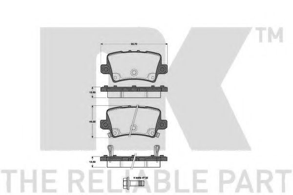 NK - 222639 - Комплект тормозных колодок, дисковый тормоз (Тормозная система)