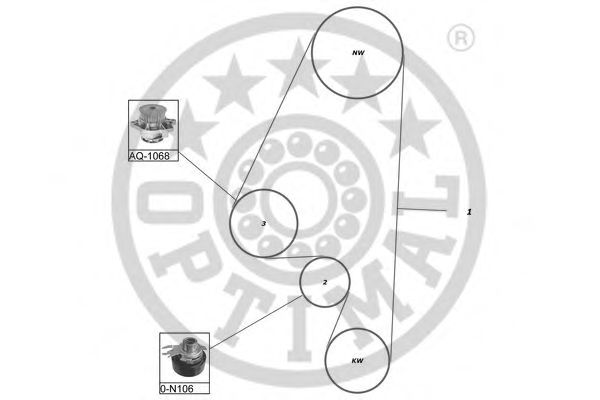 OPTIMAL - SK-1131AQ2 - Водяной насос + комплект зубчатого ремня (Охлаждение)