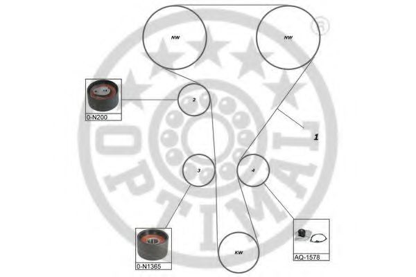 OPTIMAL - SK-1624AQ1 - Водяной насос + комплект зубчатого ремня (Охлаждение)