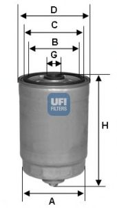 UFI - 24.441.00 - Топливный фильтр (Система подачи топлива)