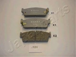 JAPANPARTS - PP-124AF - Комплект тормозных колодок, дисковый тормоз (Тормозная система)