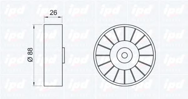 IPD - 15-0608 - Паразитный / ведущий ролик, поликлиновой ремень (Ременный привод)