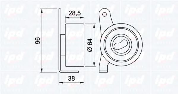 IPD - 14-0822 - Натяжной ролик, ремень ГРМ (Ременный привод)
