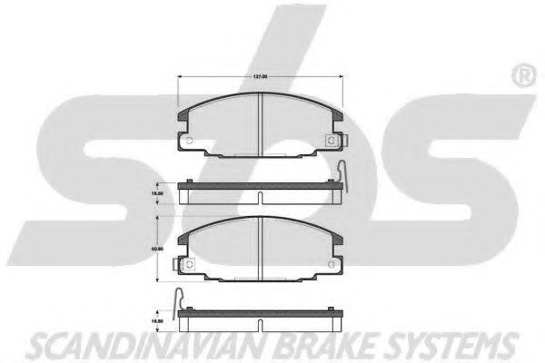 SBS - 1501221405 - Комплект тормозных колодок, дисковый тормоз (Тормозная система)