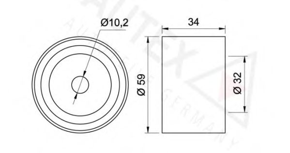 AUTEX - 652052 - Паразитный / Ведущий ролик, зубчатый ремень (Ременный привод)