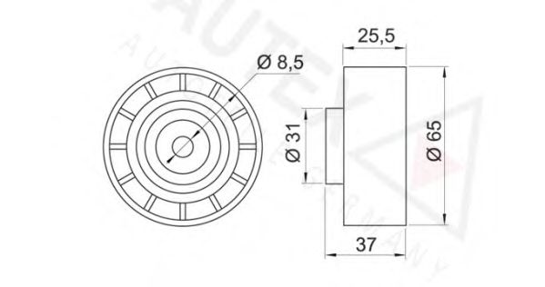 AUTEX - 654093 - Паразитный / ведущий ролик, поликлиновой ремень (Ременный привод)