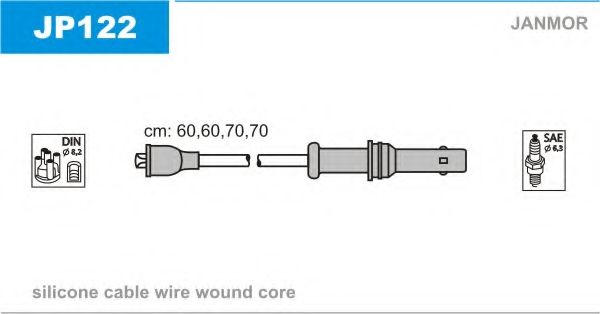 JANMOR - JP122 - Комплект проводов зажигания (Система зажигания)