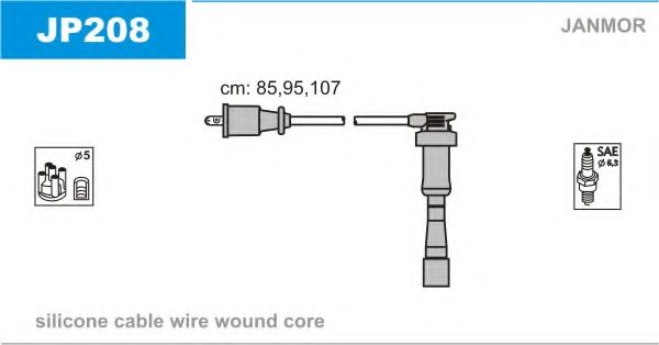 JANMOR - JP208 - Комплект проводов зажигания (Система зажигания)