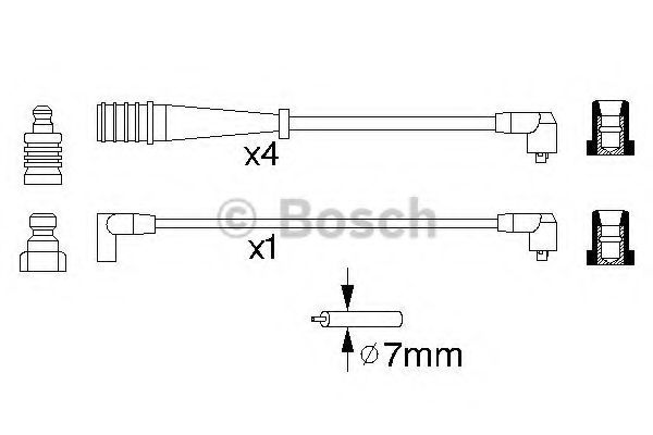 BOSCH - 0 986 356 704 - Комплект проводов зажигания (Система зажигания)