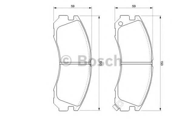 BOSCH - 0 986 424 523 - Комплект тормозных колодок, дисковый тормоз (Тормозная система)