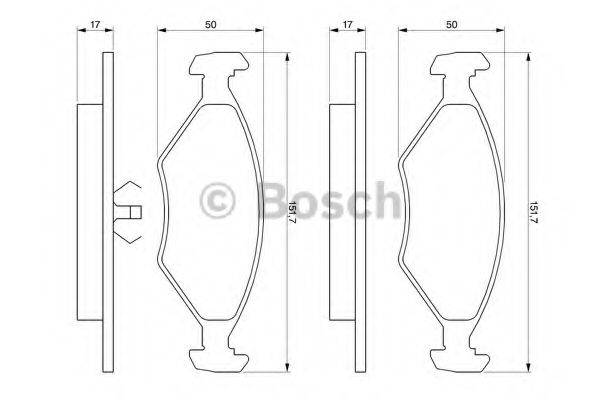 BOSCH - 0 986 460 986 - Комплект тормозных колодок, дисковый тормоз (Тормозная система)