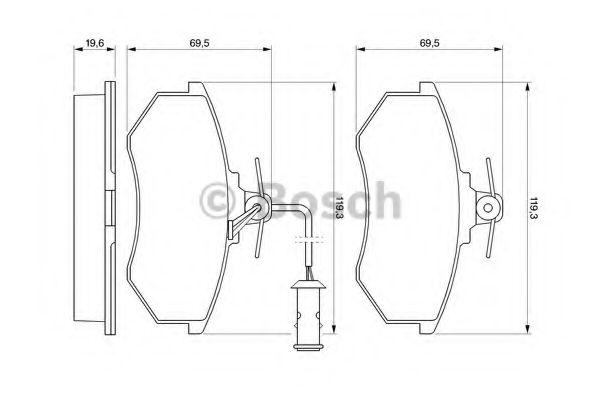 BOSCH - 0 986 466 693 - Комплект тормозных колодок, дисковый тормоз (Тормозная система)