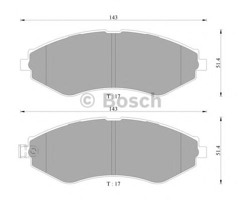 BOSCH - 0 986 AB3 061 - Комплект тормозных колодок, дисковый тормоз (Тормозная система)