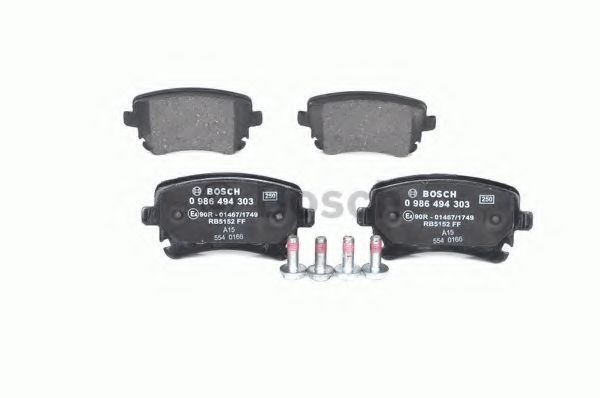 BOSCH - 0 986 494 303 - Комплект тормозных колодок, дисковый тормоз (Тормозная система)