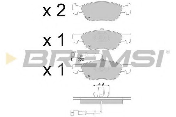 BREMSI - BP2667 - Комплект тормозных колодок, дисковый тормоз (Тормозная система)