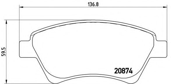 BREMBO - P 68 034 - Комплект тормозных колодок, дисковый тормоз (Тормозная система)