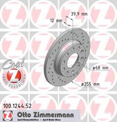 ZIMMERMANN - 100.1244.52 - Тормозной диск (Тормозная система)