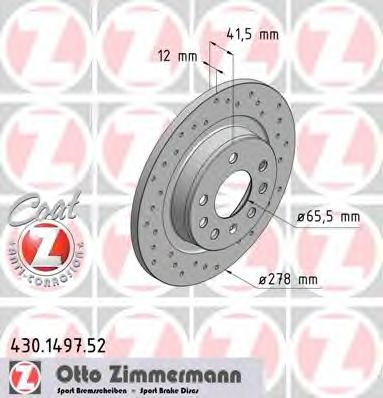 ZIMMERMANN - 430.1497.52 - Тормозной диск (Тормозная система)