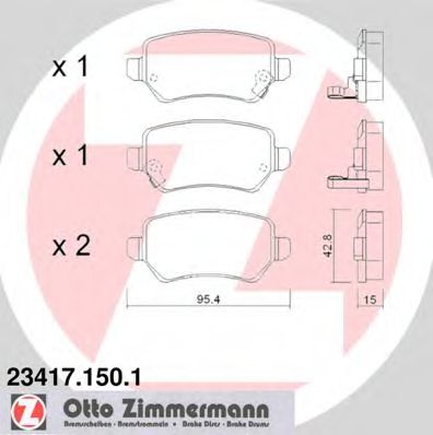 ZIMMERMANN - 23417.150.1 - Комплект тормозных колодок, дисковый тормоз (Тормозная система)