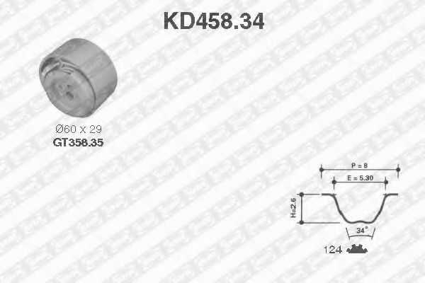 SNR - KD458.34 - Комплект ремня ГРМ (Ременный привод)