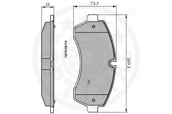 OPTIMAL - 12296 - Комплект тормозных колодок, дисковый тормоз (Тормозная система)