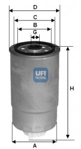 UFI - 24.351.00 - Топливный фильтр (Система подачи топлива)