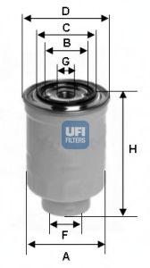 UFI - 24.374.00 - Топливный фильтр (Система подачи топлива)