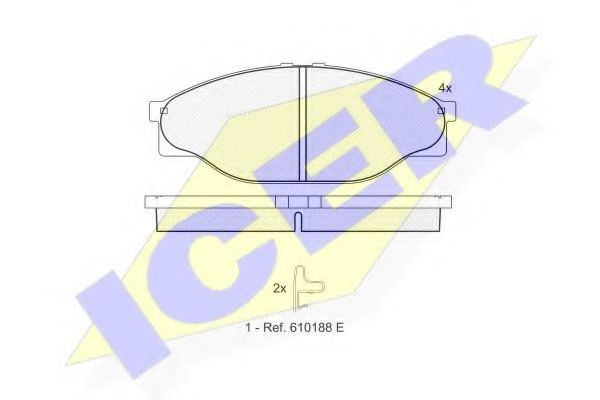 ICER - 141010 - Комплект тормозных колодок, дисковый тормоз (Тормозная система)