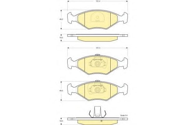 GIRLING - 6115332 - Комплект тормозных колодок, дисковый тормоз (Тормозная система)