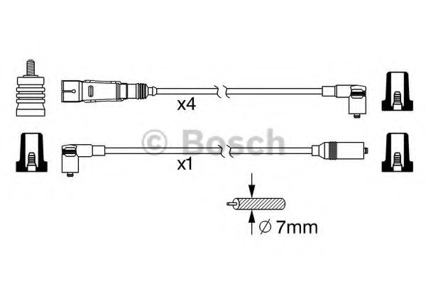 BOSCH - 0 986 356 342 - Комплект проводов зажигания (Система зажигания)