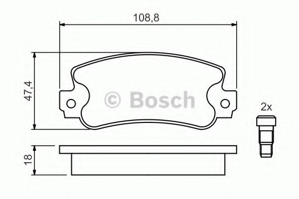 BOSCH - 0 986 424 098 - Комплект тормозных колодок, дисковый тормоз (Тормозная система)