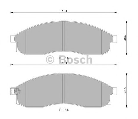 BOSCH - 0 986 505 382 - Комплект тормозных колодок, дисковый тормоз (Тормозная система)