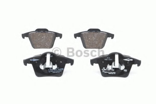 BOSCH - 0 986 494 102 - Комплект тормозных колодок, дисковый тормоз (Тормозная система)