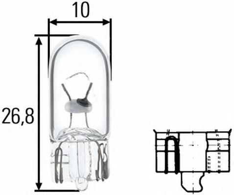 HELLA - 8GP 003 594-251 - Лампа накаливания, фонарь освещения номерного знака (Освещение)