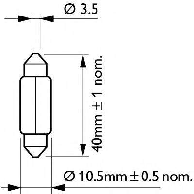 PHILIPS - 12866B2 - Лампа накаливания, фонарь освещения номерного знака (Освещение)