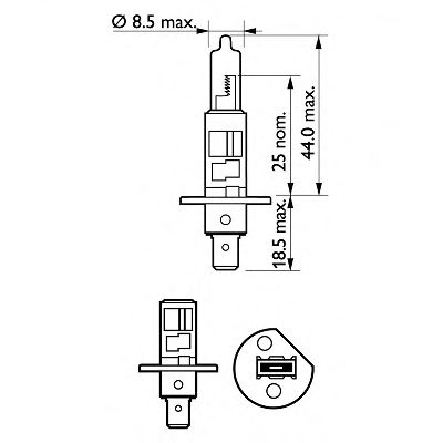 PHILIPS - 12258XV+B1 - Лампа накаливания, фара дальнего света (Освещение)