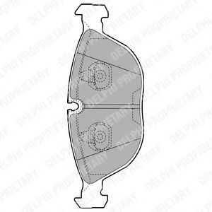 DELPHI - LP1002 - Комплект тормозных колодок, дисковый тормоз (Тормозная система)